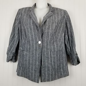 Lane Bryant The Bryant Blazer Gray Pinstripe Sz 20